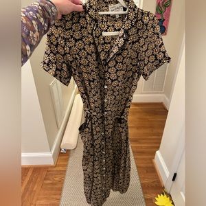 HVN Floral print midi dress